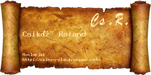 Csikó Roland névjegykártya